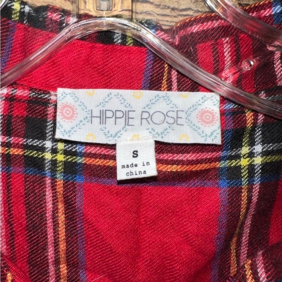 🎄Hippie Rose plaid flannel oversized button up - Picture 2 of 3